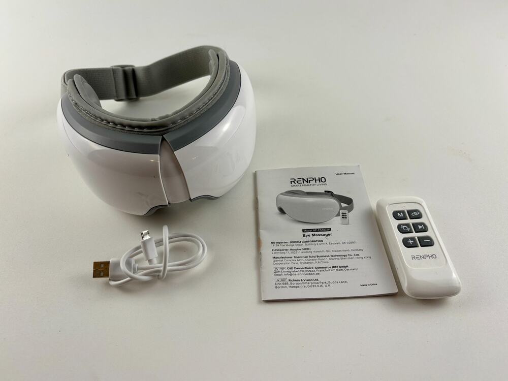 RENPHO Eyeris 1 Eye Massager RF-EM001 Heat Bluetooth Music Remote & Charger